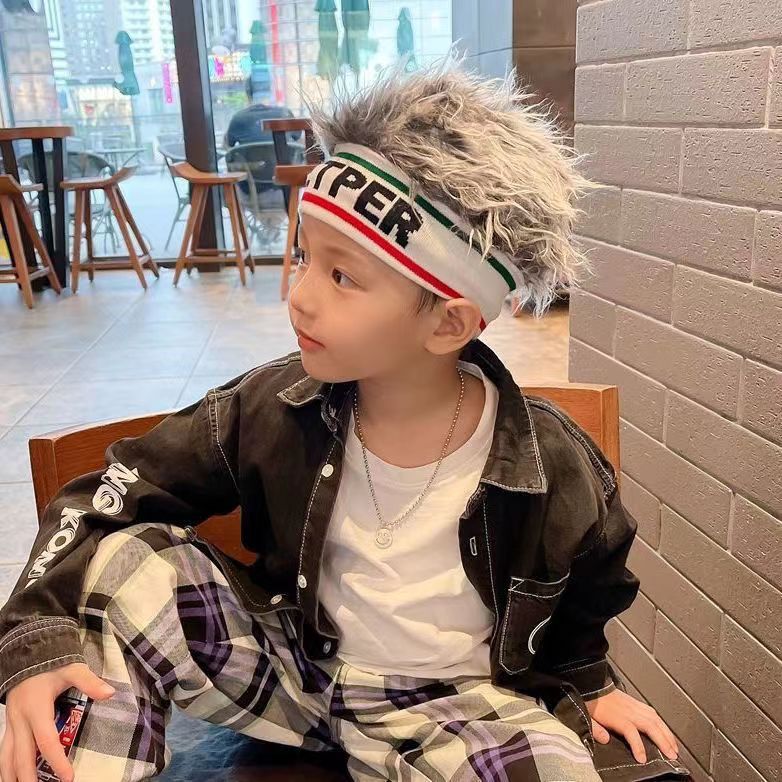 Children's wig hat, boys' fashion hat
