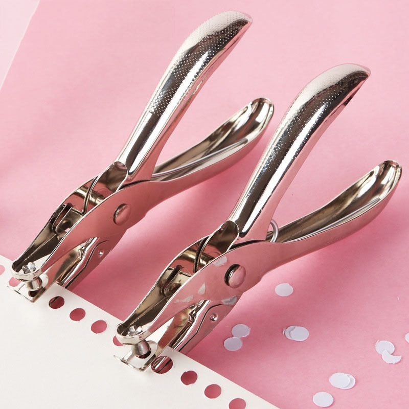6mm Metal Single Hole Puncher Hand Paper Punch Single Hole Scrapbooking Tool Paper Cutter School Office Binding Supplies