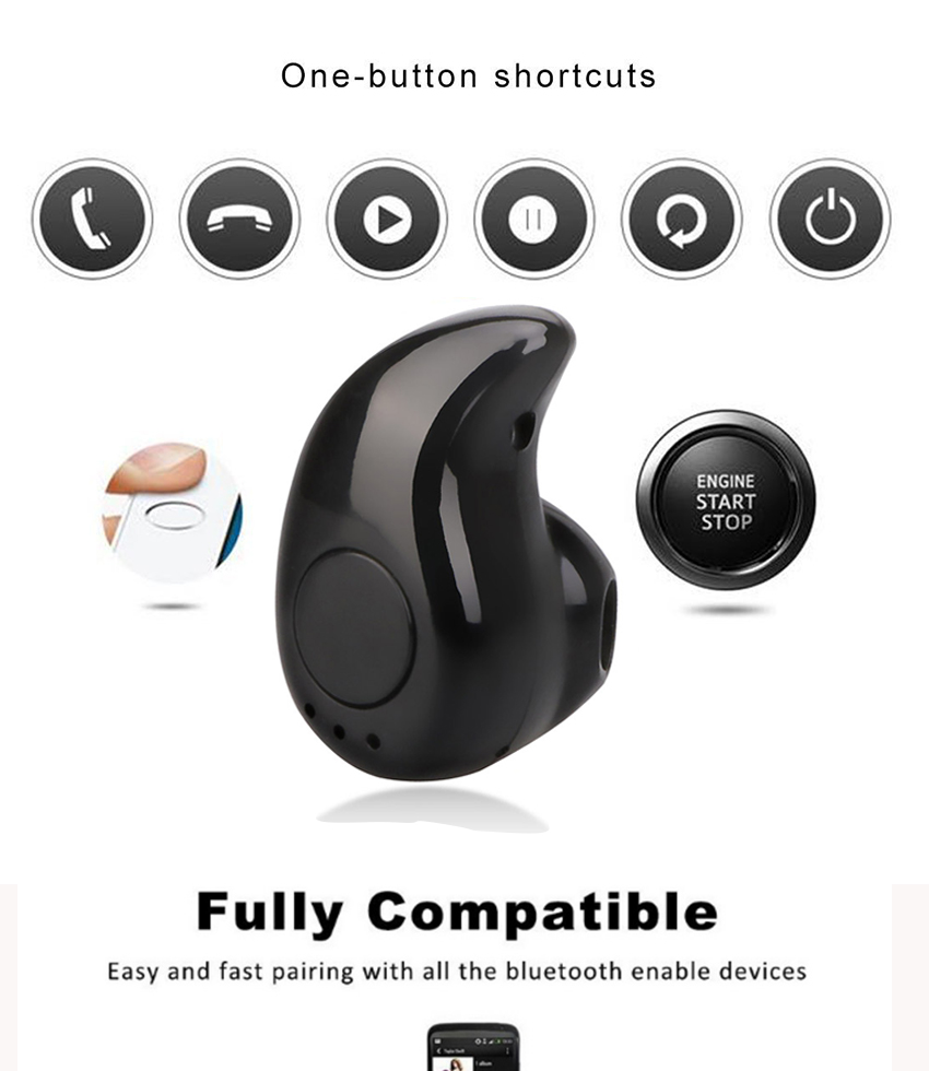 Komach Mini Wireless Bluetooth earphone Earbud  Stereo  Earpiece Small Sports Cordless