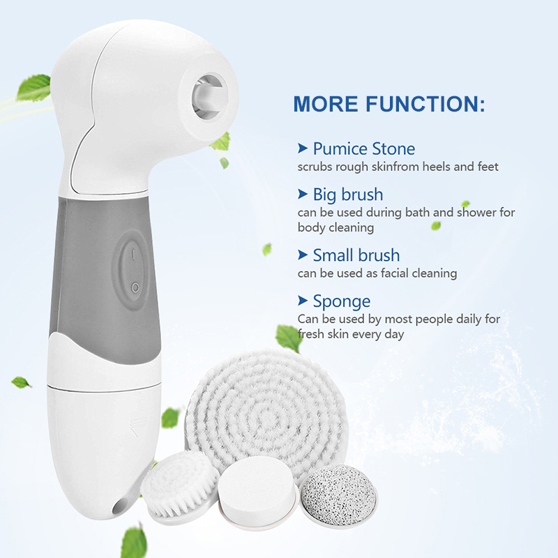 4 in1 Waterproof Electric Facial Cleaning Massager Body Cleaning Foot Care Blackhead Clean Tools