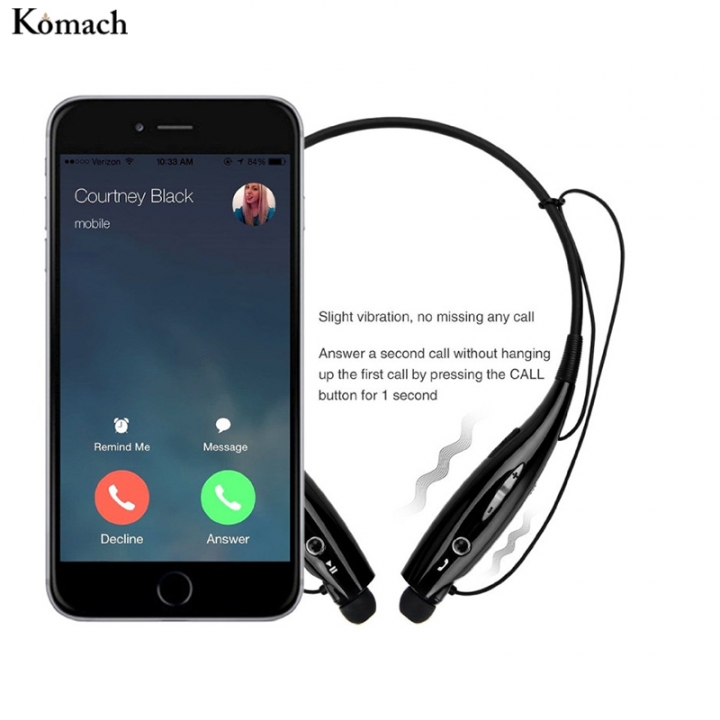 Komach Wireless Bluetooth Earbud  Neckband Sport Stereo Earpiece Bass Earphone for Mobile Phone