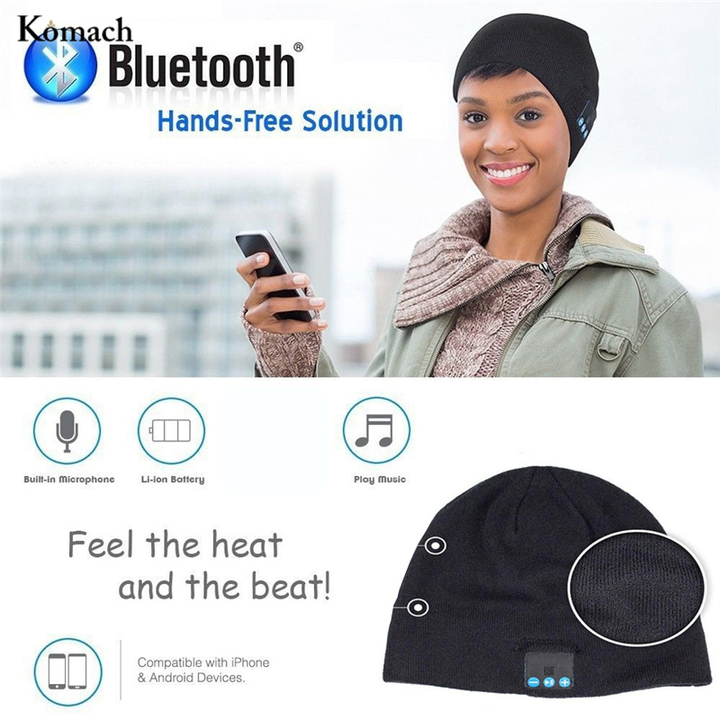 Komach Bluetooth Hat with Soft Smart Microphone Wireless Headset Headphone Cap for Outdoor Sport