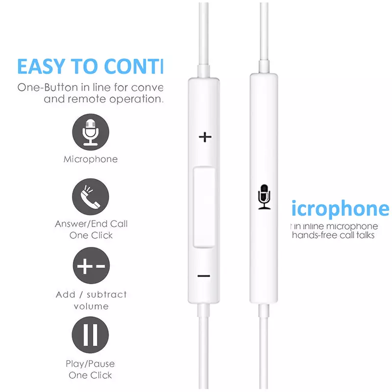 Komach Earphone Wired Earbud  With Microphone and Volume Control Sport Stereo earpiece