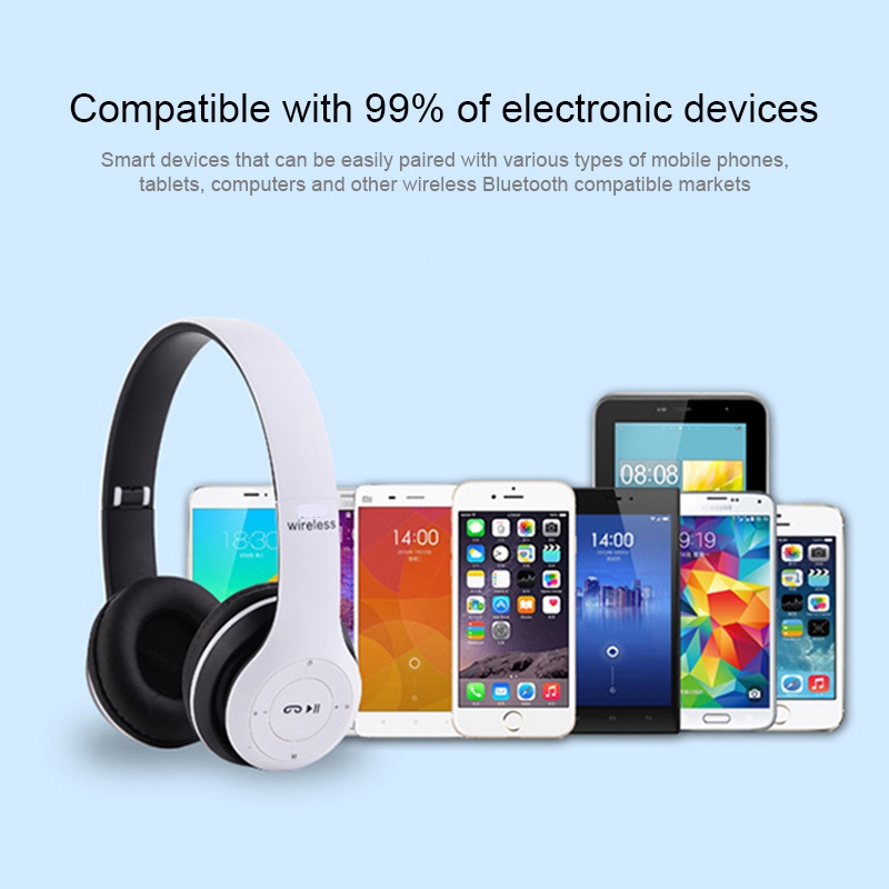 Komach Wireless Headset Bluetooth Headset Foldable Stereo Headset with Microphone Support TF Card