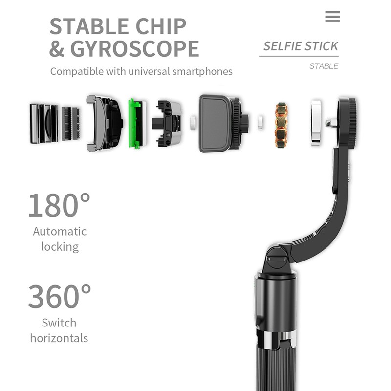 Bluetooth Handheld Gimbal Stabilizer Holder Wireless Selfie Stick Adjustable Selfie Stand For phone