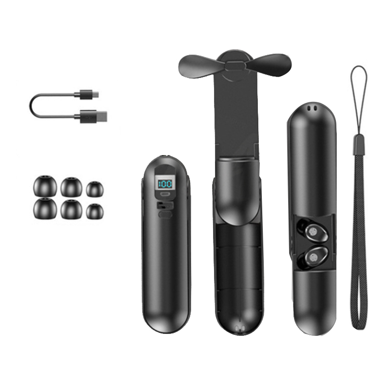 TWS Bluetooth Earphones Wireless  Hifi Sound Power Bank With Microphone Fan Earbuds