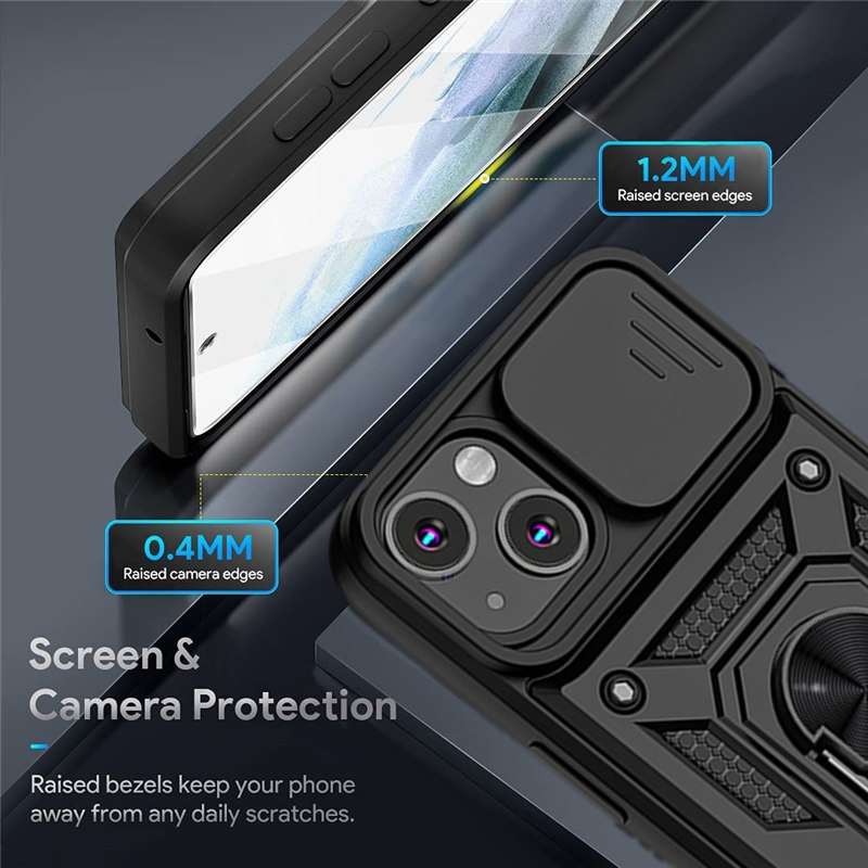 Shockproof Magnetic Ring Stand Holder Case Armor Anti-fall Slide Camera Protection Kickstand Phone Cases For iPhone 13 12 11 Pro Max X XR XS Max 12 13 Mini 7 8 Plus 11Pro Back Cover