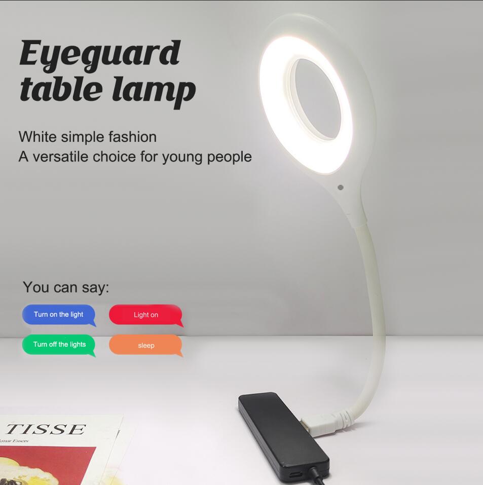 Voice Control USB Direct Plug Portable Lamp Led Desk Lamp Eye Protection Study Reading Night Light Intelligent Voice Lights Table Dormitory Bedside Lamp