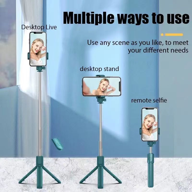 Wireless Bluetooth Selfie Stick Foldable Mini Tripod Extendable Monopod Shutter Remote Control  Retractable Portable Universal Photo Photography Phone Tripod live broadcast bracketTravel