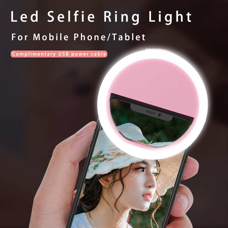 USB Charge Led Selfie Ring Light Mobile Phone Lens LED Selfie Lamp Ring Live Beauty Live Broadcast  Beauty Lens Self-timer Live Camera Flash Selfie Light