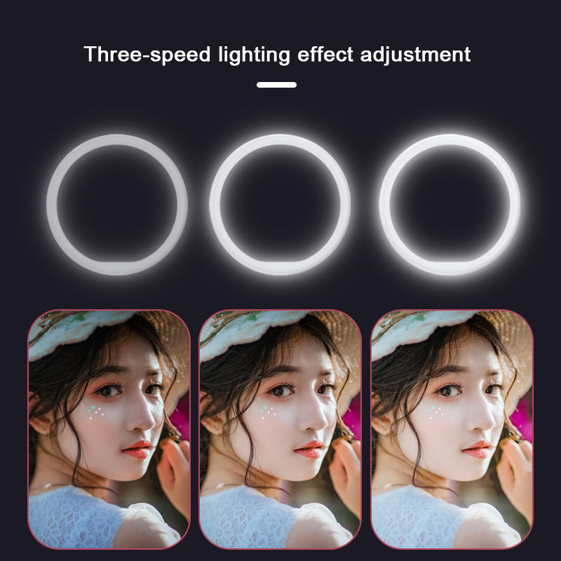 USB Charge Led Selfie Ring Light Mobile Phone Lens LED Selfie Lamp Ring Live Beauty Live Broadcast  Beauty Lens Self-timer Live Camera Flash Selfie Light