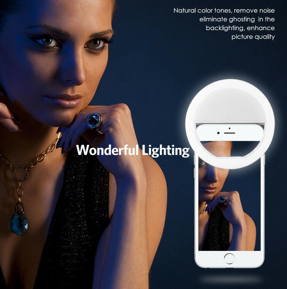 USB Charge Led Selfie Ring Light Mobile Phone Lens LED Selfie Lamp Ring Live Beauty Live Broadcast  Beauty Lens Self-timer Live Camera Flash Selfie Light