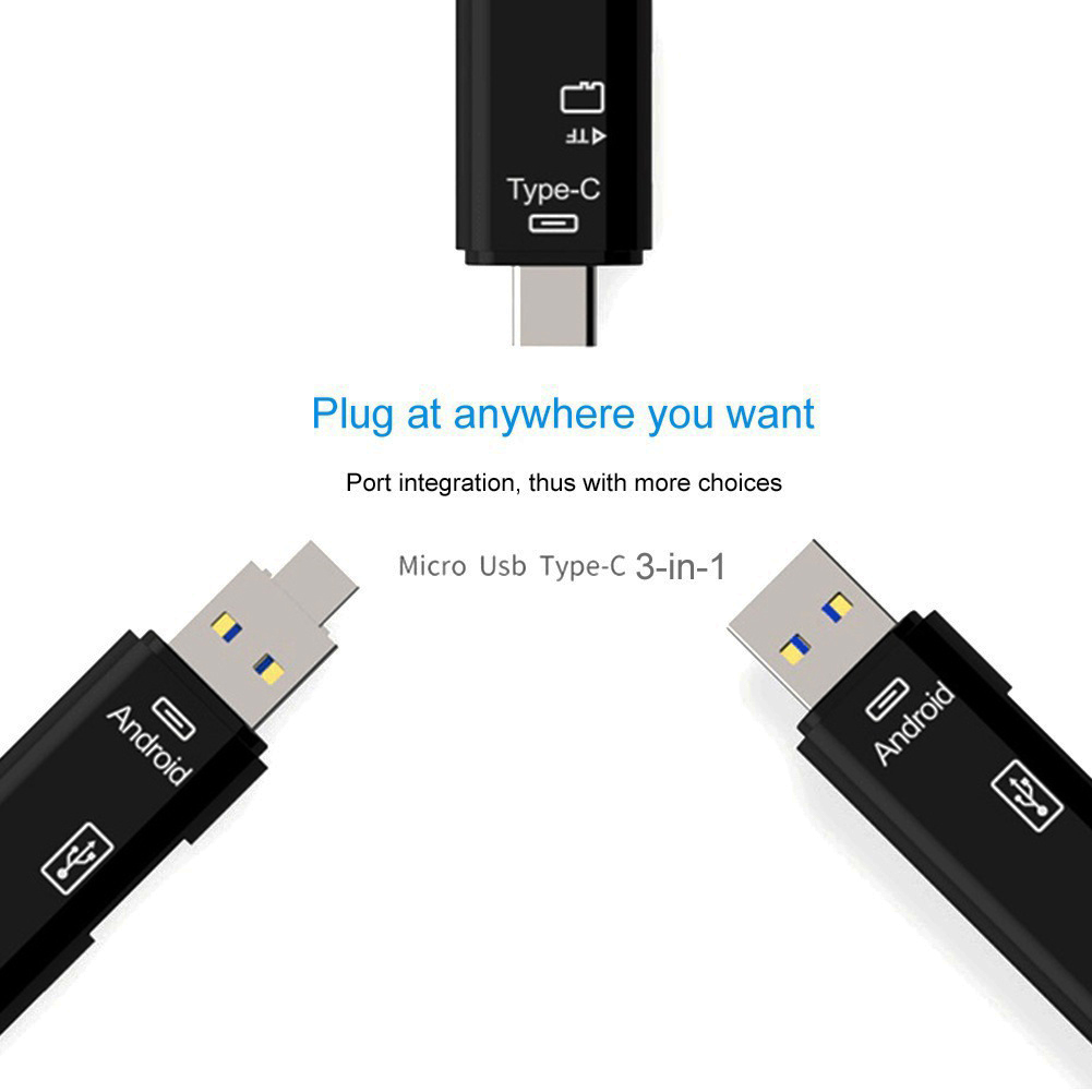 5 In 1 Multifunction Usb 3.0 Type C/Usb /Micro Usb/Tf/SD Memory Card Reader OTG High Speed Card Reader Adapter Mobile Phone Accessories