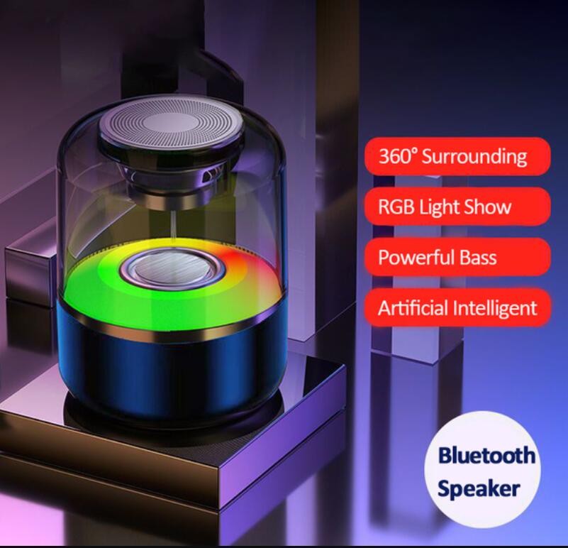 Bluetooth Speaker Wireless Loudspeaker Car Audio Dazzling LED Lights Subwoofer TF Card USB Radio for PC Phone Sound Box Party Speaker Light Show True Wireless Stereo Home Decoration, Ideal Gift