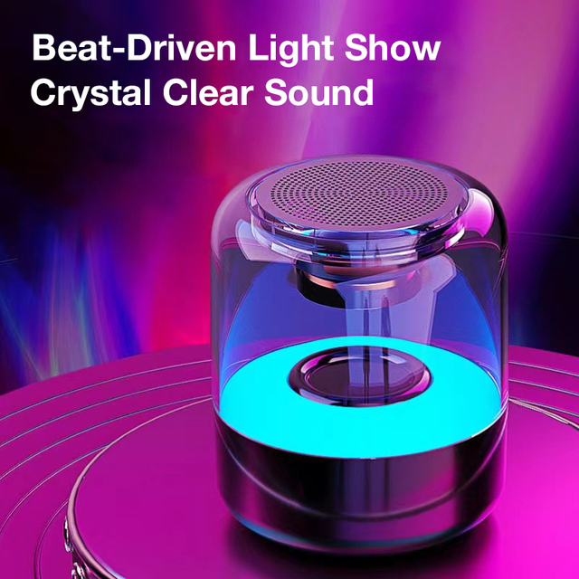 Bluetooth Speaker Wireless Loudspeaker Car Audio Dazzling LED Lights Subwoofer TF Card USB Radio for PC Phone Sound Box Party Speaker Light Show True Wireless Stereo Home Decoration, Ideal Gift