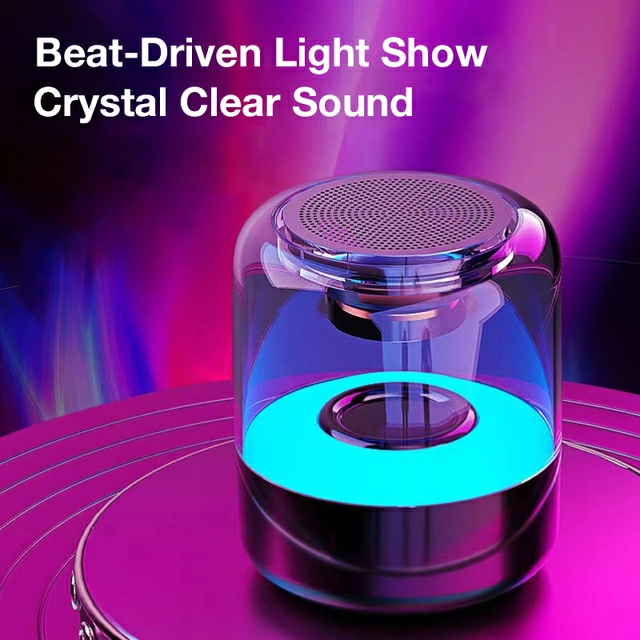 Bluetooth Speaker Wireless Loudspeaker Car Audio Dazzling LED Lights Subwoofer TF Card USB Radio for PC Phone Sound Box Party Speaker Light Show True Wireless Stereo Home Decoration, Ideal Gift