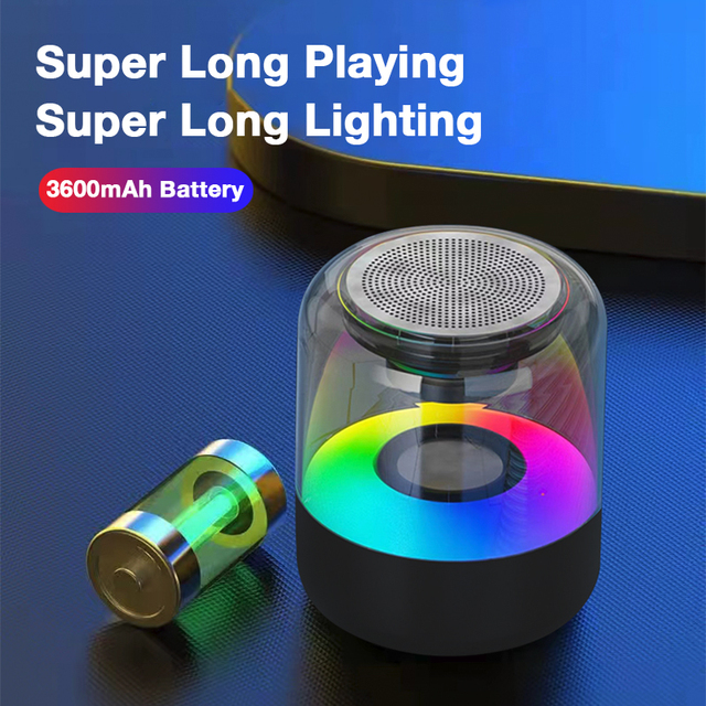 Bluetooth Speaker Wireless Loudspeaker Car Audio Dazzling LED Lights Subwoofer TF Card USB Radio for PC Phone Sound Box Party Speaker Light Show True Wireless Stereo Home Decoration, Ideal Gift