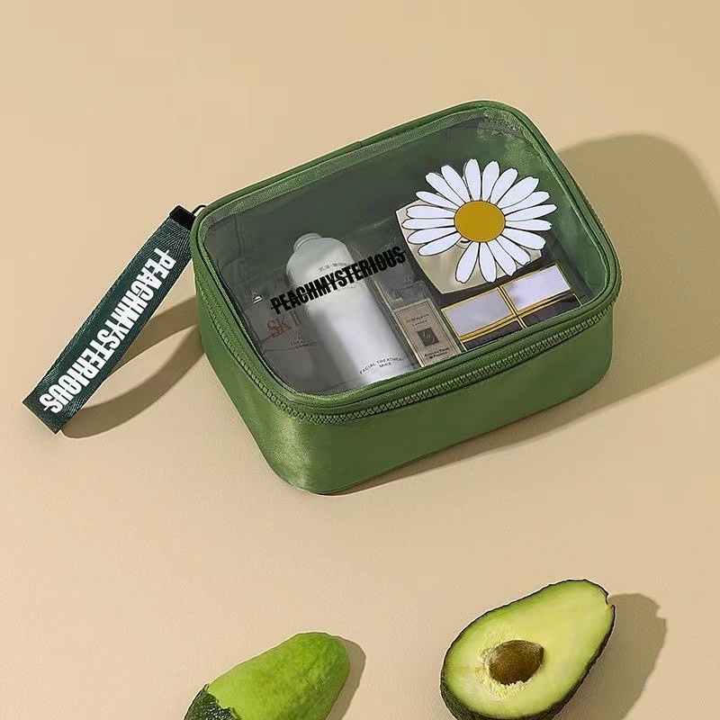 Fruit Element Clear New small daisy  Cosmetic Bag PVC Waterproof Women Makeup Bag Daisy Flower Lady Handbag Travel Makeup Organizer storage bag
