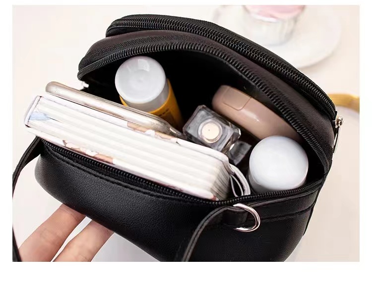 Cute PU Leather Handbag for ladies student girls Letter crossbody Small Messenger bag  Shell bag Shoulder Diagonal Small Round Bag Mobile Phone Zero Wallet Bags