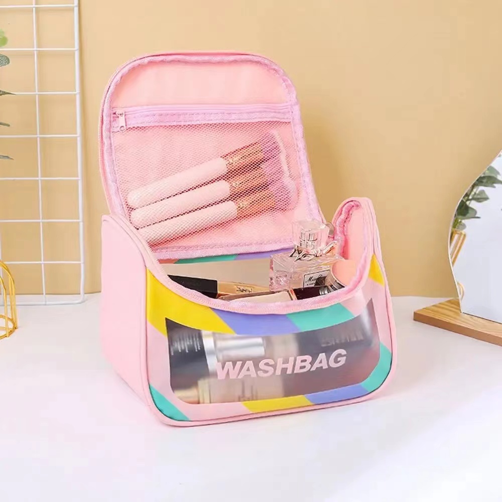 Women Makeup Bags Travel Organizer Clear Cosmetic Bag Toiletries Organizer Waterproof Storage Hanging Bathroom Wash Bag Holder Beauty Case Makeup Pouch handbags