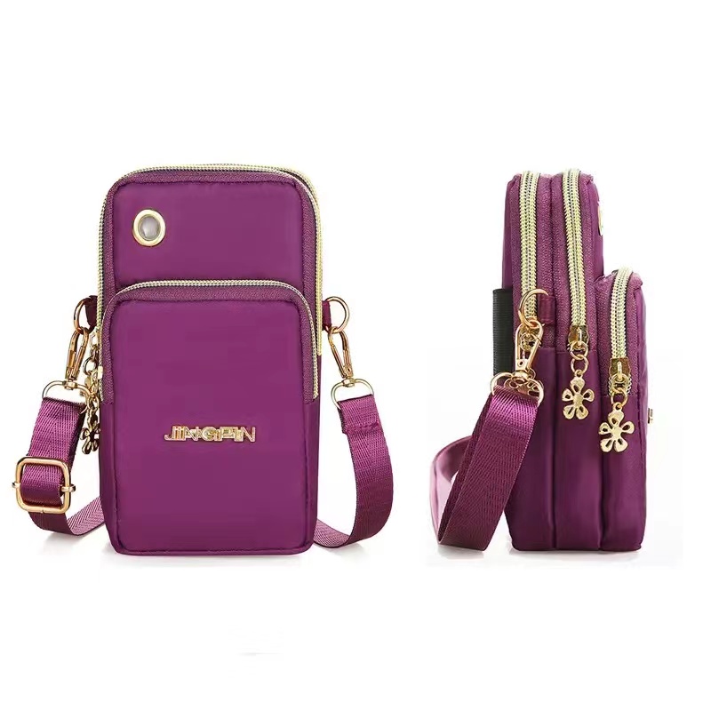New  Mobile Phone Crossbody Bags for Women Fashion Women Shoulder Messenger Bag Cell Phone Pouch With Headphone Plug 3 Layer Wallet  Female Handbags Designer Ladies Girls Clutch
