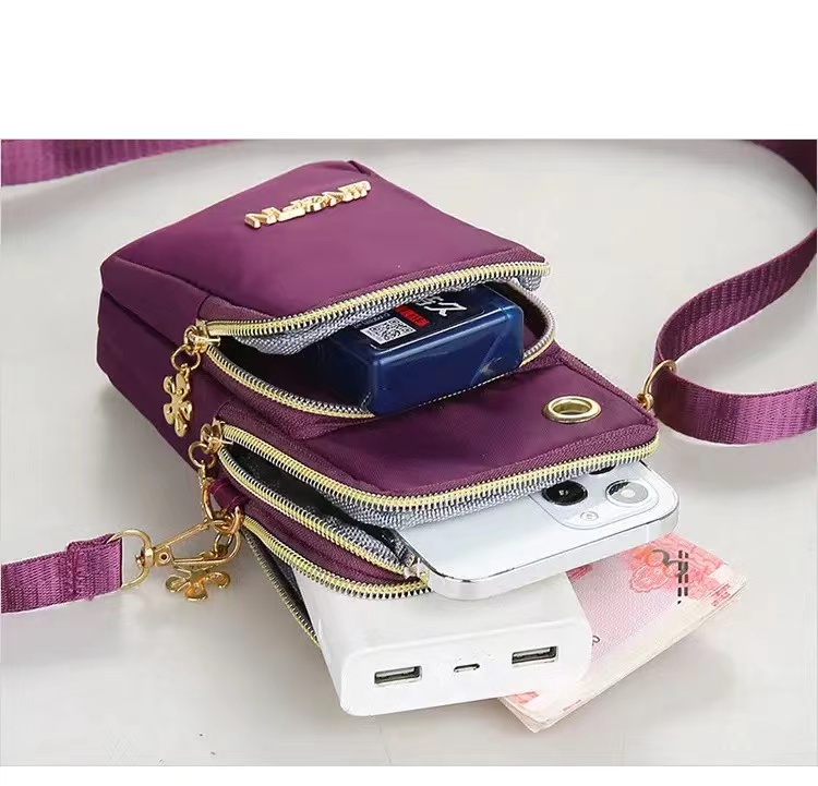 New  Mobile Phone Crossbody Bags for Women Fashion Women Shoulder Messenger Bag Cell Phone Pouch With Headphone Plug 3 Layer Wallet  Female Handbags Designer Ladies Girls Clutch