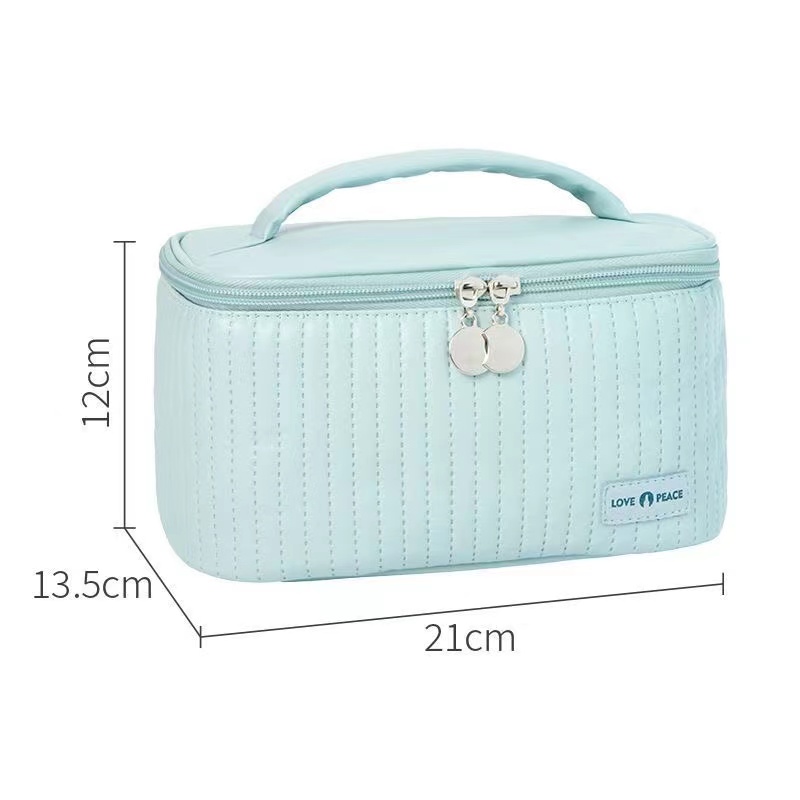 Makeup Bags for Women Travel Toiletry Cute Cases Bag Portable Solid Color Makeup Organizer Box Cosmetic Bag Handbags  Neceser PU Leather   Pouch Makeup Pouch Mistress Gift