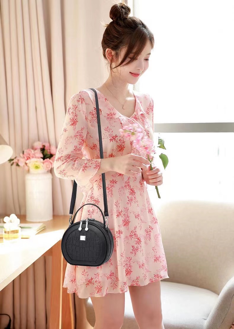 Women PU Leather Small Round Handbags Famous Brand Designer Lady's Shoulder Crossbody Bag Women's Circle Luxury Handbags Crossbody Bags Purse