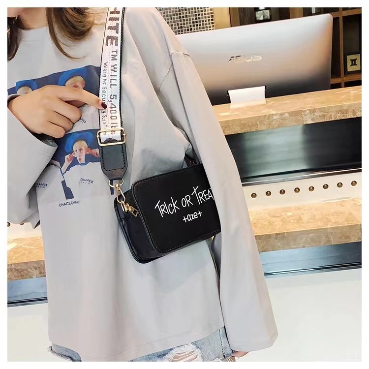 New Fashion Women's Letter Mini Bag Crossbody Bags For Women Female Broadband Messenger Bag Joker Small Square Bag Handbags Simple Trend Purse