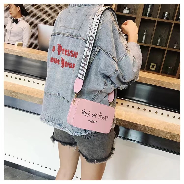 New Fashion Women's Letter Mini Bag Crossbody Bags For Women Female Broadband Messenger Bag Joker Small Square Bag Handbags Simple Trend Purse