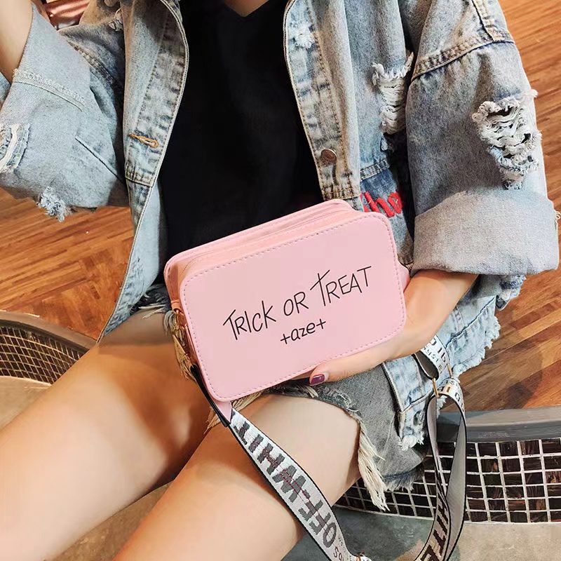 New Fashion Women's Letter Mini Bag Crossbody Bags For Women Female Broadband Messenger Bag Joker Small Square Bag Handbags Simple Trend Purse