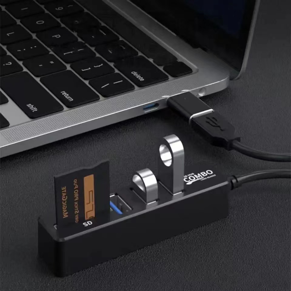 Reliable 5-in-1 USB Hub Portable Driver-free High-speed Transmission USB 3.0 Multi Splitter Adapter SD-Card/TF Card Reader For PC Laptop Computers