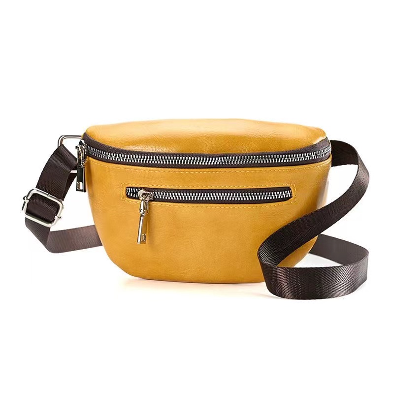 Soft Messenger Bag For Women Elegant Solid Colour Soft PU Waist Pack Men's Chest Bags Small Phone Wallet Coin Purse Single Shoulder Card HolderFemale Crossbody Chest Bag