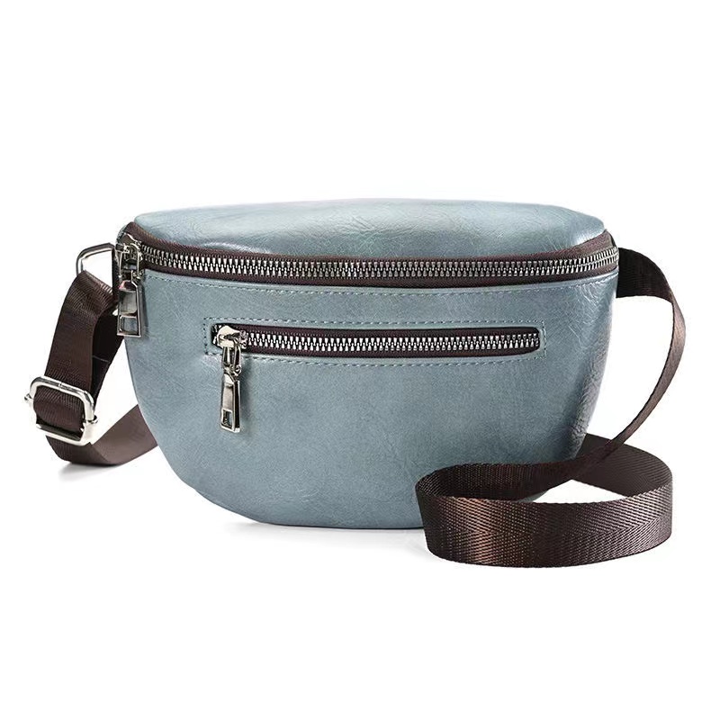 Soft Messenger Bag For Women Elegant Solid Colour Soft PU Waist Pack Men's Chest Bags Small Phone Wallet Coin Purse Single Shoulder Card HolderFemale Crossbody Chest Bag