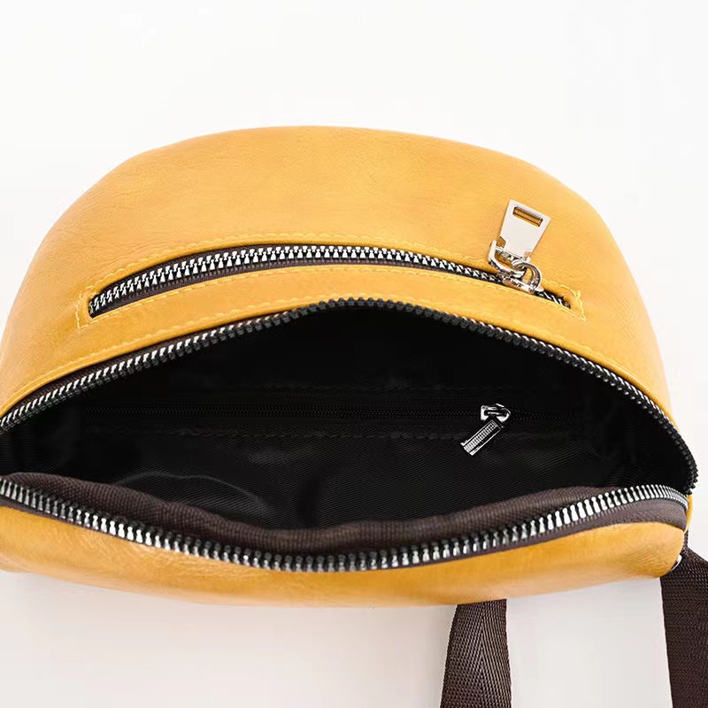 Soft Messenger Bag For Women Elegant Solid Colour Soft PU Waist Pack Men's Chest Bags Small Phone Wallet Coin Purse Single Shoulder Card HolderFemale Crossbody Chest Bag