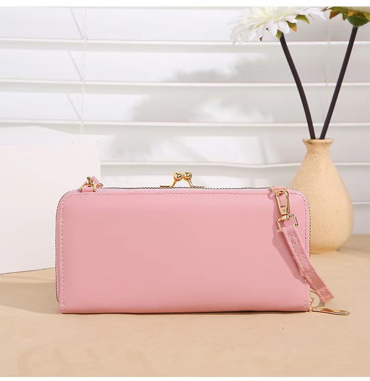 New Pattern Women Long Wallet Shoulder Crossbody Bag Handbags Ladies Phone Pocket Card Holder Purse  Leather Wallet Female  Messenger Bag Large-capacity Card Holder Fashion Girl Wallet Dropshipping