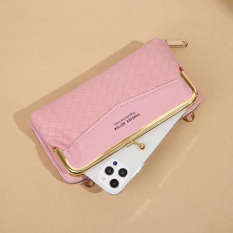 New Pattern Women Long Wallet Shoulder Crossbody Bag Handbags Ladies Phone Pocket Card Holder Purse  Leather Wallet Female  Messenger Bag Large-capacity Card Holder Fashion Girl Wallet Dropshipping