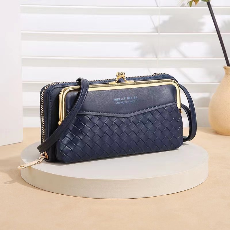 New Pattern Women Long Wallet Shoulder Crossbody Bag Handbags Ladies Phone Pocket Card Holder Purse  Leather Wallet Female  Messenger Bag Large-capacity Card Holder Fashion Girl Wallet Dropshipping