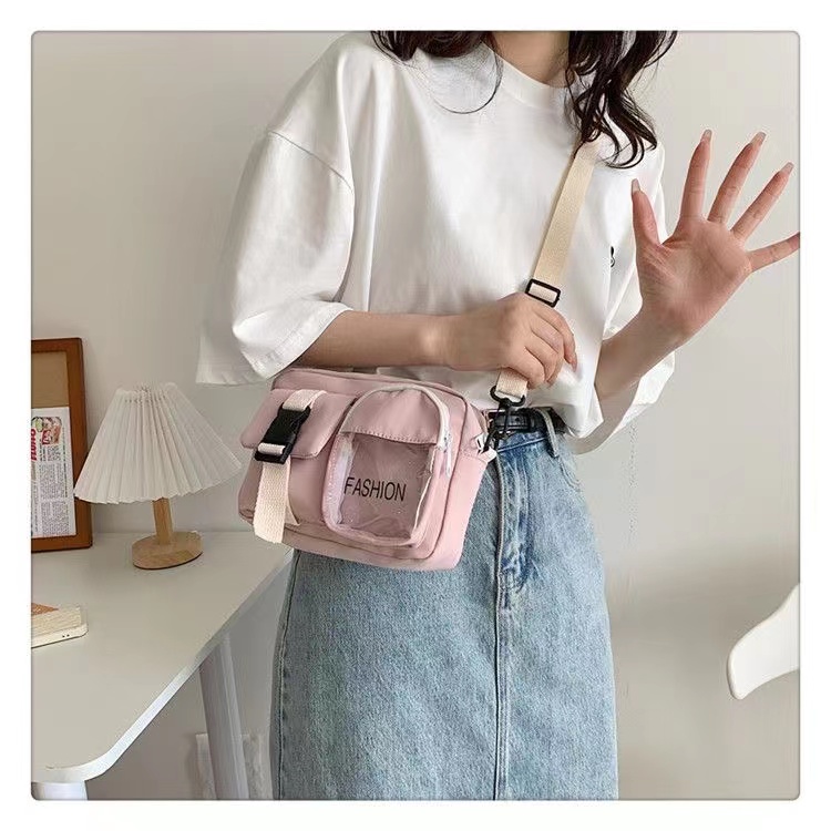 Cute Small bag girl heart soft cute students shoulder bag  Harajuku messenger bag Pure Color Kawaii Crossbody Bags Handbags