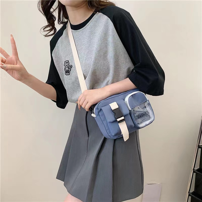Cute Small bag girl heart soft cute students shoulder bag  Harajuku messenger bag Pure Color Kawaii Crossbody Bags Handbags