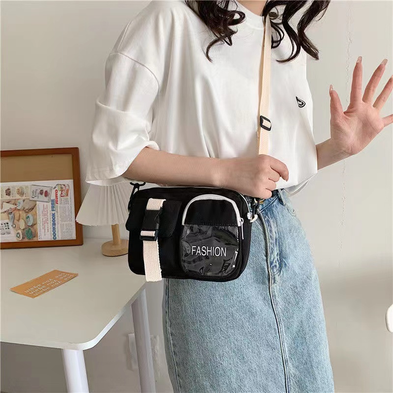 Cute Small bag girl heart soft cute students shoulder bag  Harajuku messenger bag Pure Color Kawaii Crossbody Bags Handbags