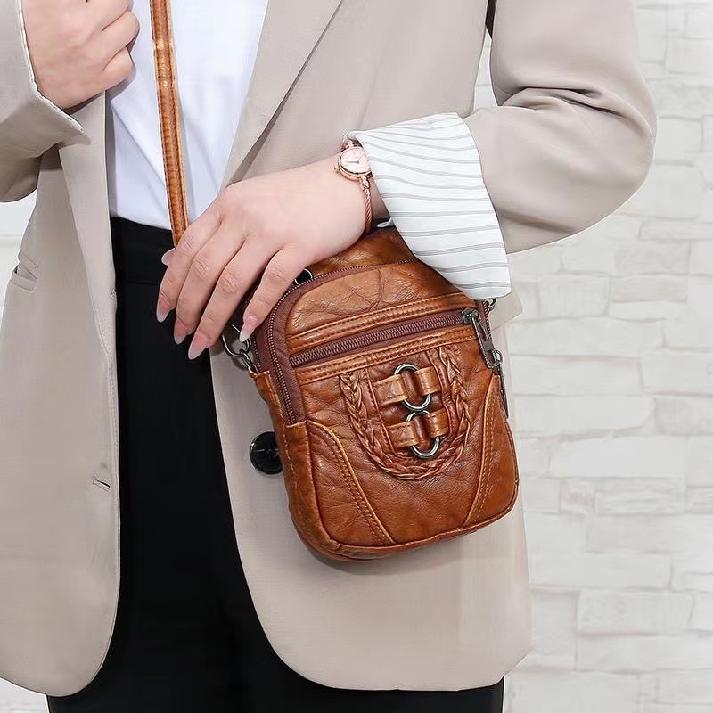 Retro Women's Handbag Multi-Functional Soft PU Leather Small Shoulder Bag for Women Vintage Crossbody Bag Cash Purse Cell Phone Bag Square Bag Handbags  Shopping Purse Bolsa