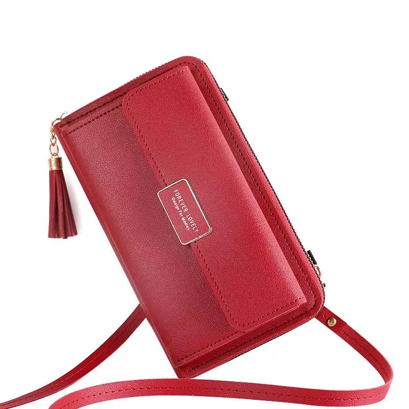 Women Shoulder Strap Bag Multifunction Long Wallet Fashion Tassel HandBag Hasp Card Holder Ladies Small Crossbody Cell Phone Bag Shoulder Bags Lady Hasp Zipper Purse