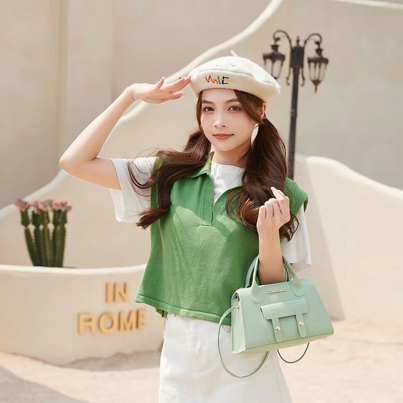 2023 New Personalized Mobile Bag Casual Versatile Straddle Bag Fresh and Cute One Shoulder Handbag Handbag Solid Shoulder Bag Dual Purpose High Capacity Zipper Bag Women's Bags