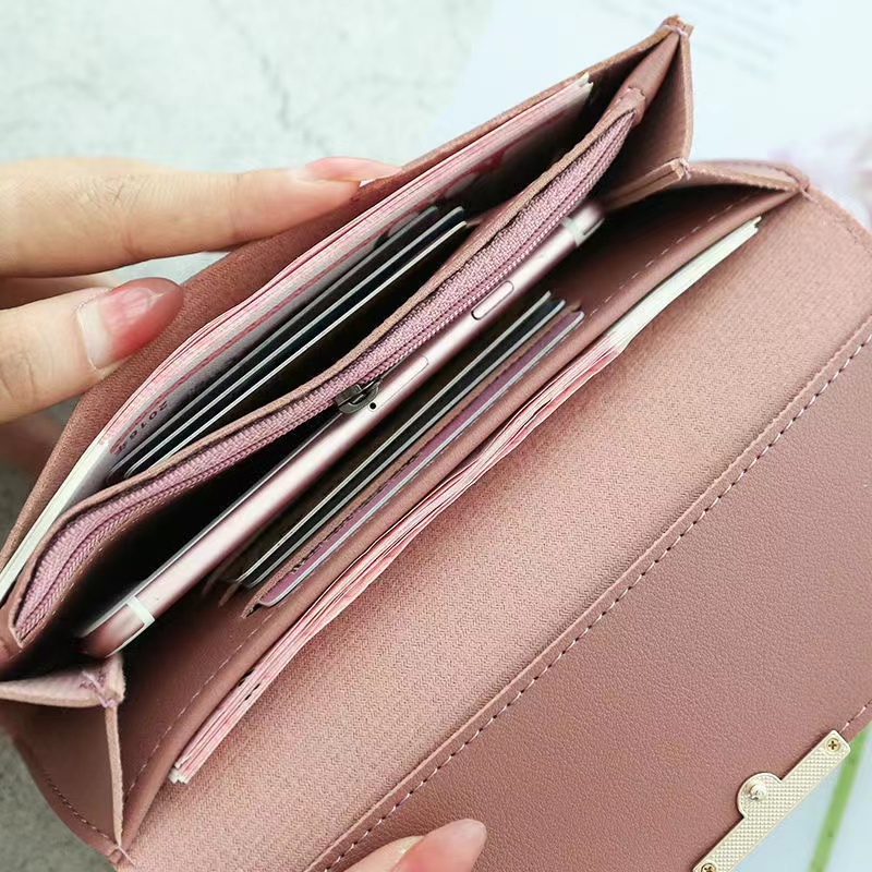 New Fashion All-match Clutch Bag Long Large Capacity Coin Purse Ladies  Large Capacity Practical Hand Wallet PU Leather Female Long Section Wallet Handbags