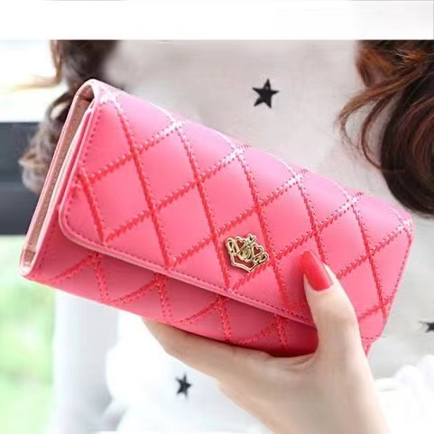 Women Wallet Lady Clutch Leather Plaid Hasp Female Wallets Long Length Card Holder Phone Bag Handbags Money Coin Pocket Ladies Purses  Case Purse