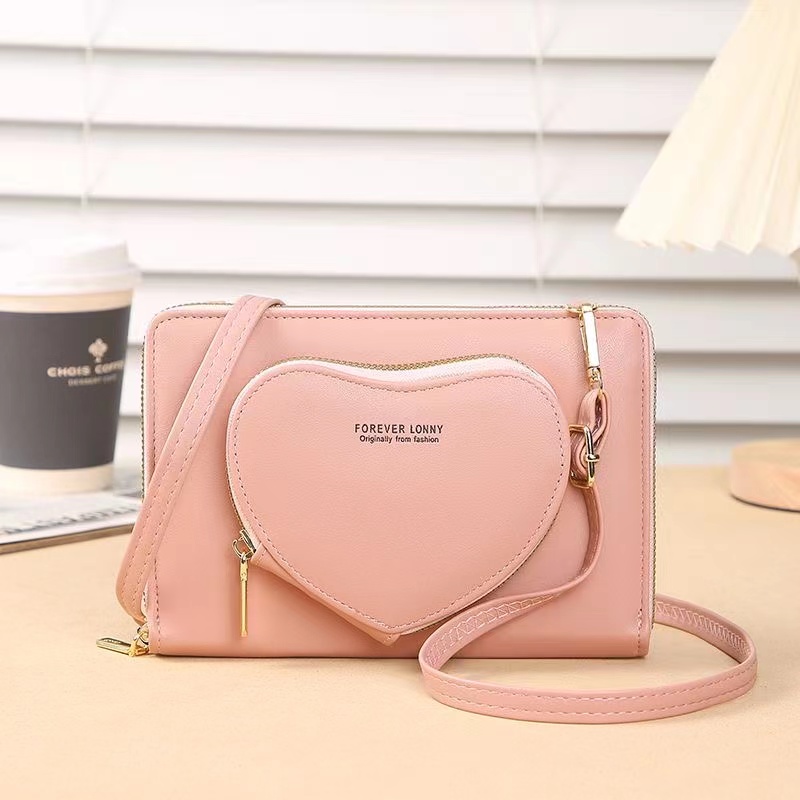 Cross-border mobile phone bag women's purse Korean Female version large capacity multi-functional retro single shoulder crossbody bag Zipper   handbag