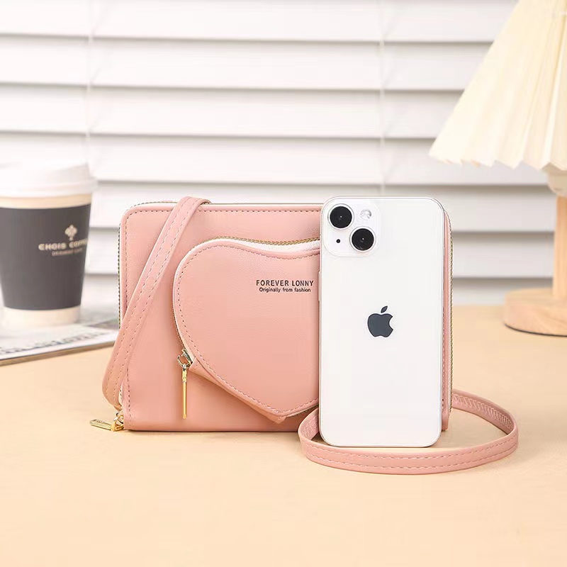 Cross-border mobile phone bag women's purse Korean Female version large capacity multi-functional retro single shoulder crossbody bag Zipper   handbag