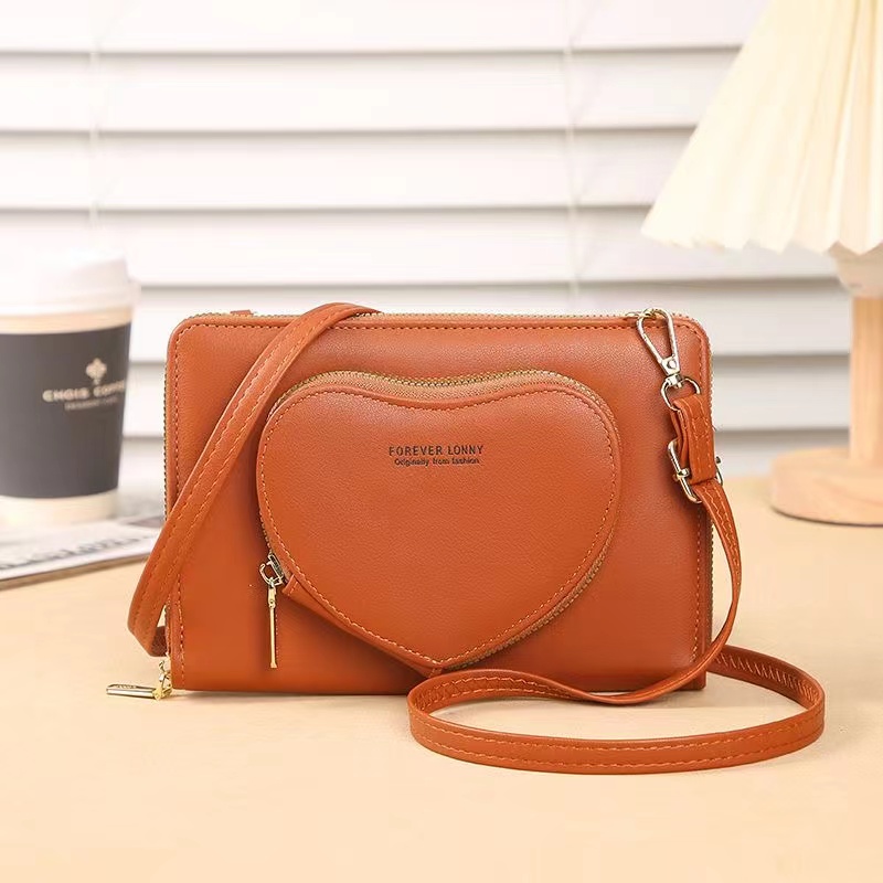 Cross-border mobile phone bag women's purse Korean Female version large capacity multi-functional retro single shoulder crossbody bag Zipper   handbag