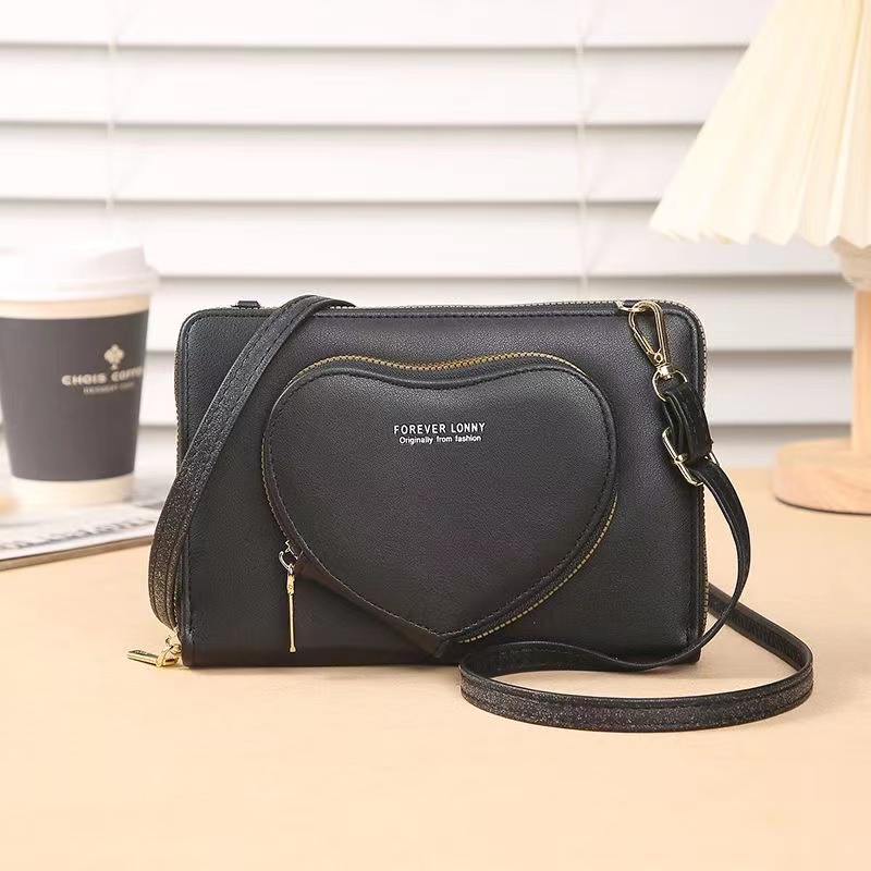 Cross-border mobile phone bag women's purse Korean Female version large capacity multi-functional retro single shoulder crossbody bag Zipper   handbag